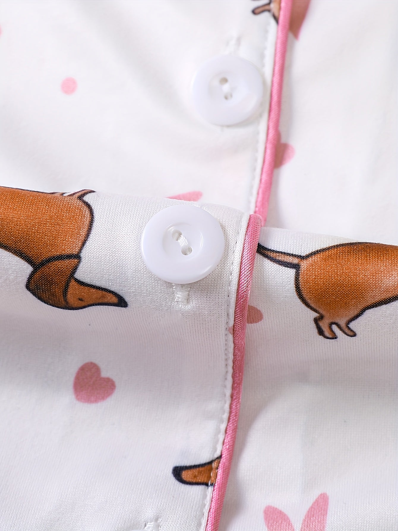 Barnpyjamas 2-delad med tecknad tax & hjärtan – kortärmad topp & shorts