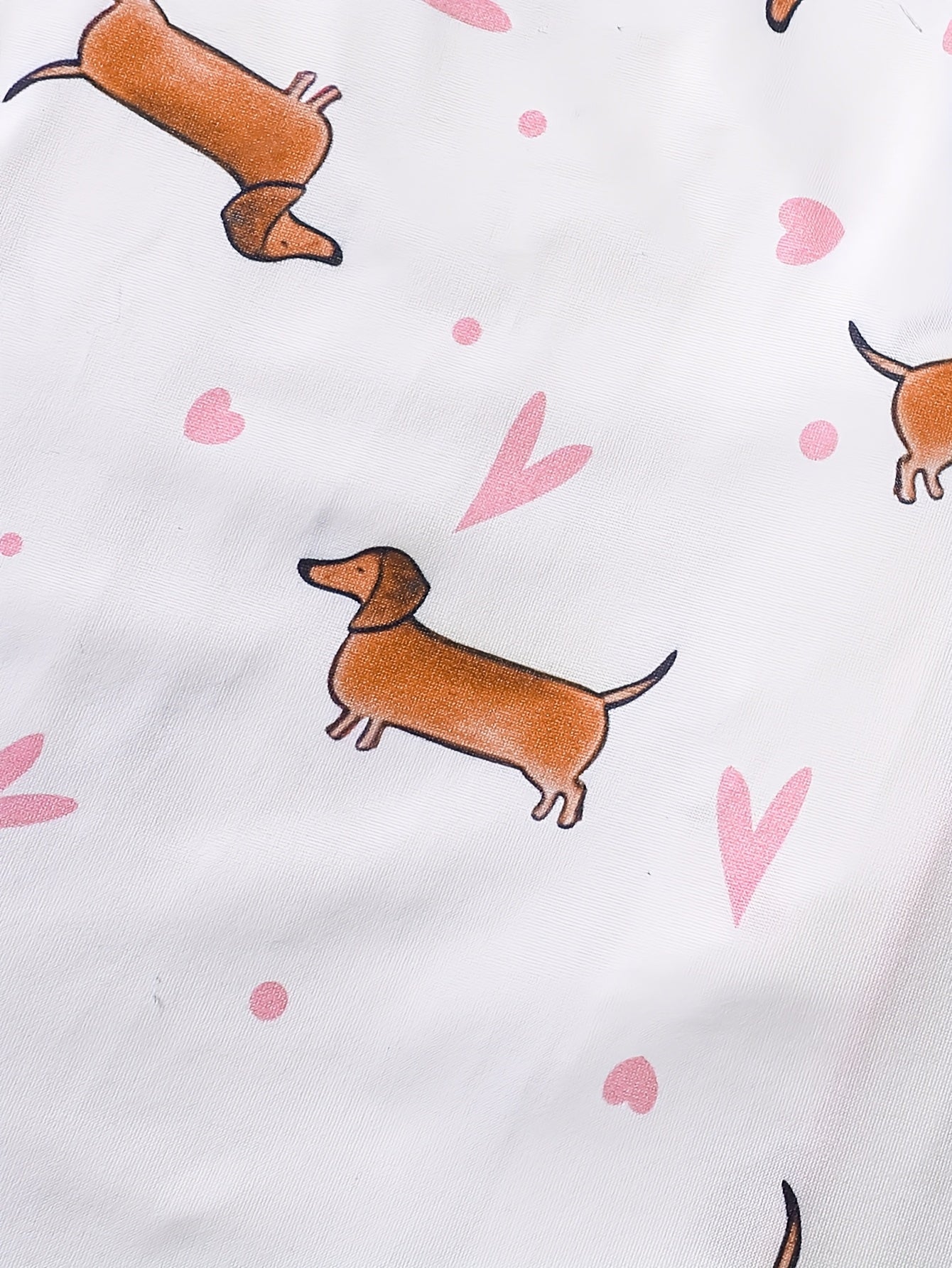 Barnpyjamas 2-delad med tecknad tax & hjärtan – kortärmad topp & shorts