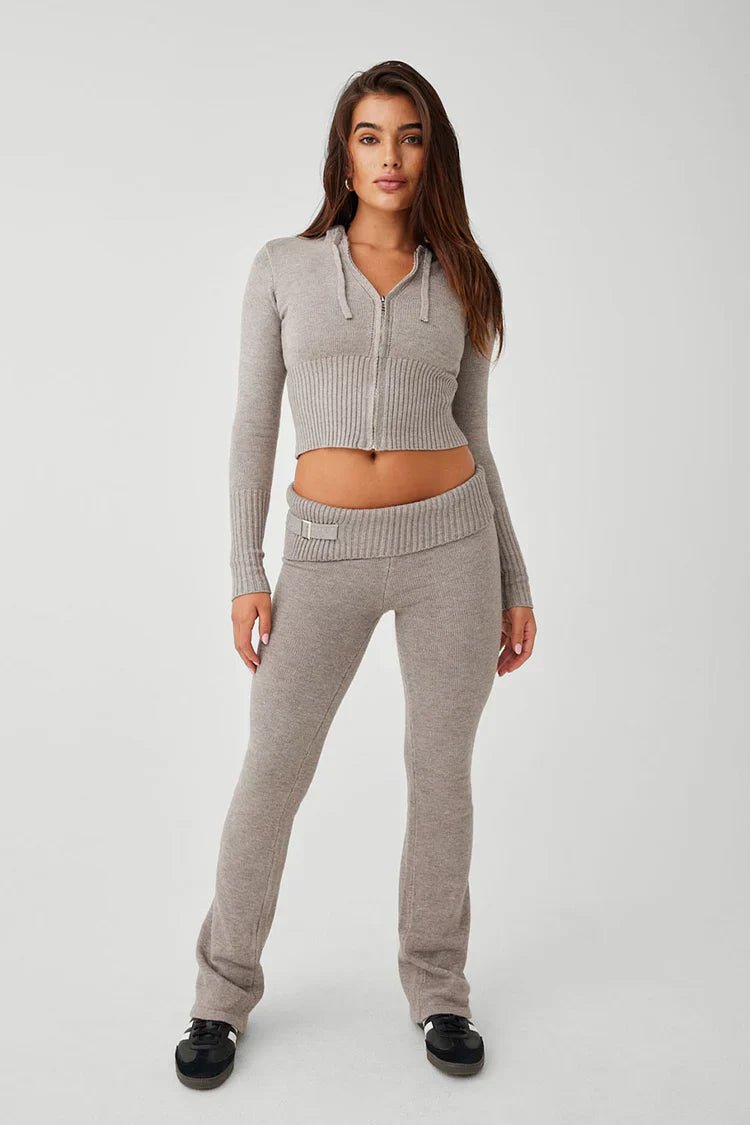 Cszy Zip Up Hoodie + Lågmidjade Byxor Set - Cszy