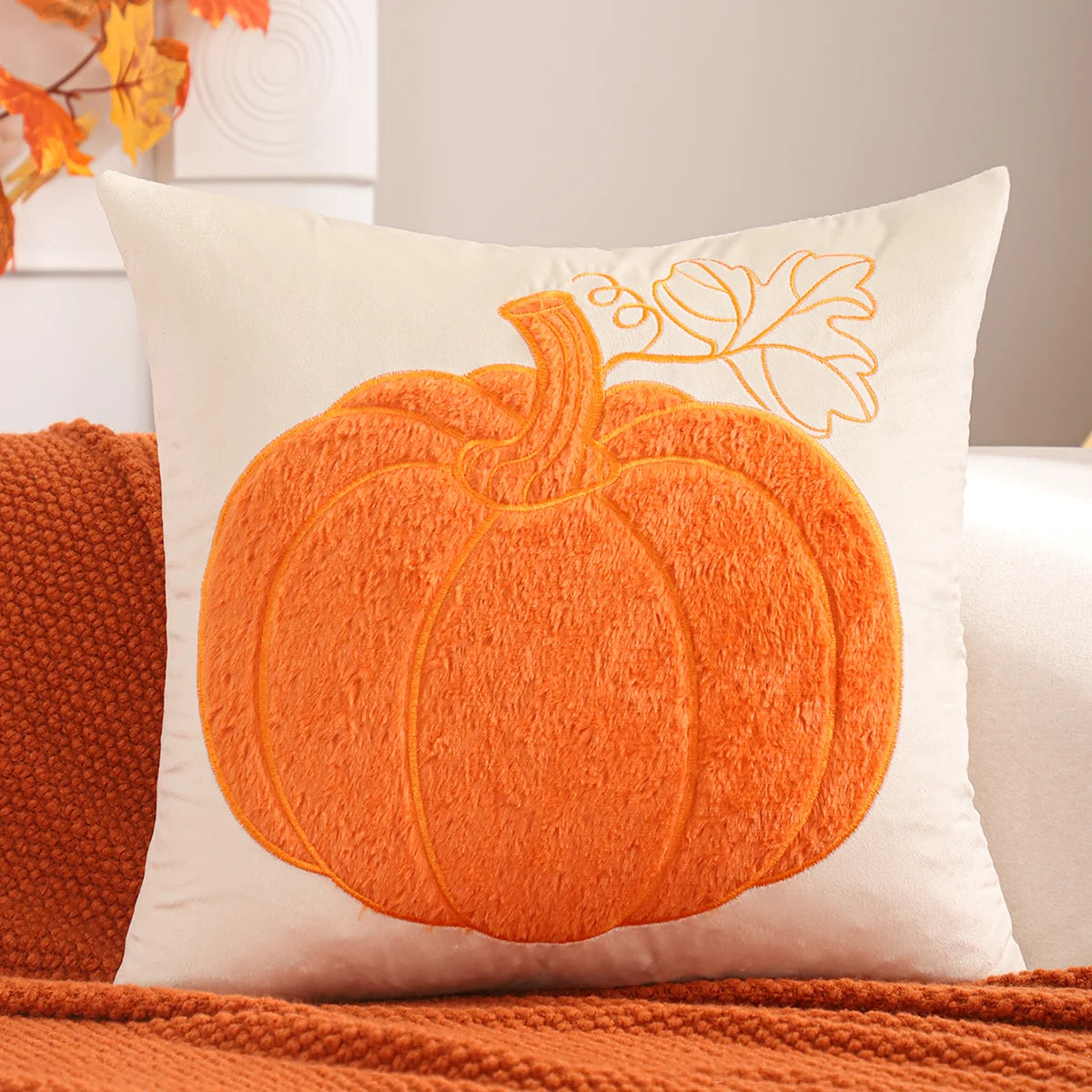 Halloween kuddfodral i plysch & sammet