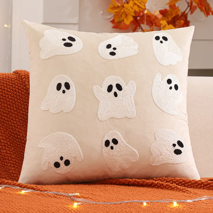 Halloween kuddfodral i sammet med broderi
