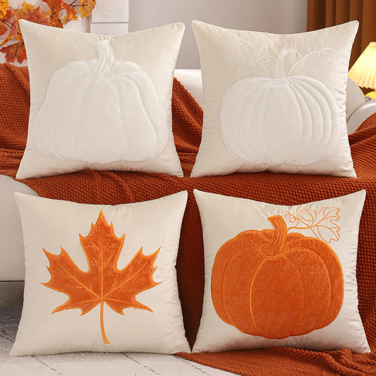Halloween kuddfodral i plysch & sammet